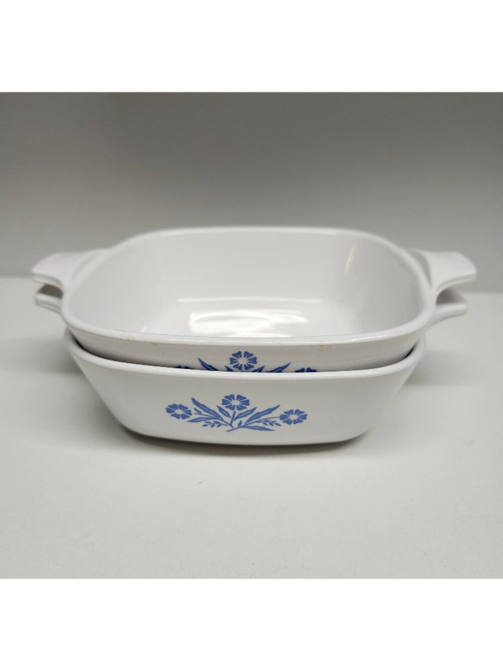 2- CorningWare P-41 Cornflower Blue Petite Pans Blue Stamp Casserole Dishes